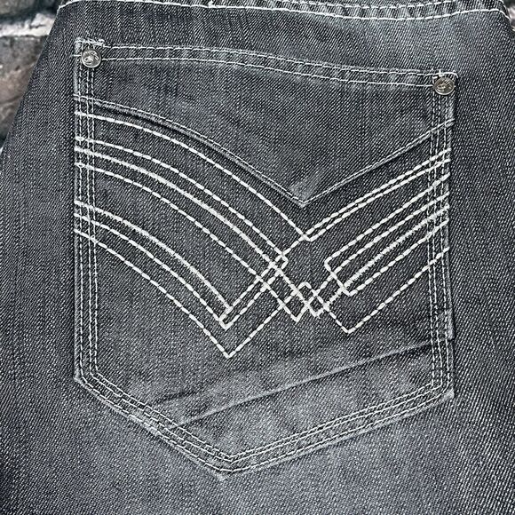 Vintage Old Skool Jeans Mens 34x32 Gray Wide Leg Baggy Hip Hop Skater Y2K Pants - Picture 7 of 16